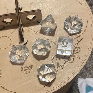 Pristine Clear Resin DnD Dice